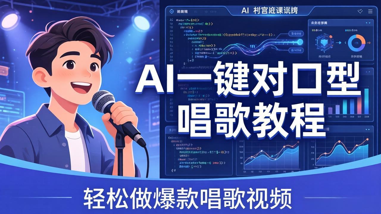 （18118期） AI一键对口型唱歌教程：零基础也能学，素材准备+模型训练+音色转换，轻松做爆款唱歌视频-知享资源网