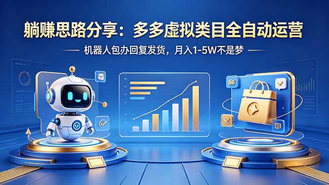 （18250期）躺赚思路分享：多多虚拟类目全自动运营，机器人包办回复发货，月入 1-5W 不是梦-知享资源网