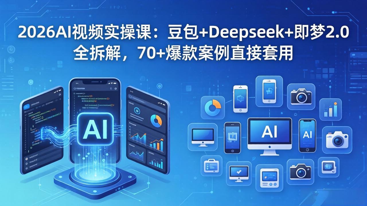 （18263期）2026AI视频实操课：豆包+Deepseek+即梦2.0全拆解，70+爆款案例直接套用-知享资源网