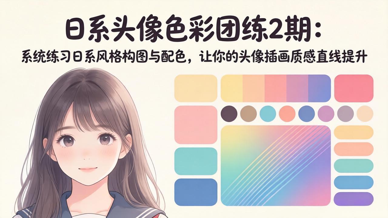 （18034期）日系头像色彩团练2期：系统练习日系风格构图与配色，让你的头像插画质感直线提升-知享资源网