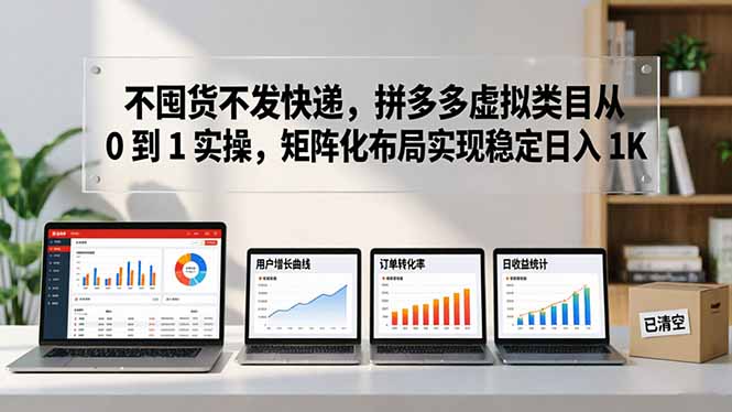 （17989期）不囤货不发快递，拼多多虚拟类目从 0 到 1 实操，矩阵化布局实现稳定日入 1K-知享资源网
