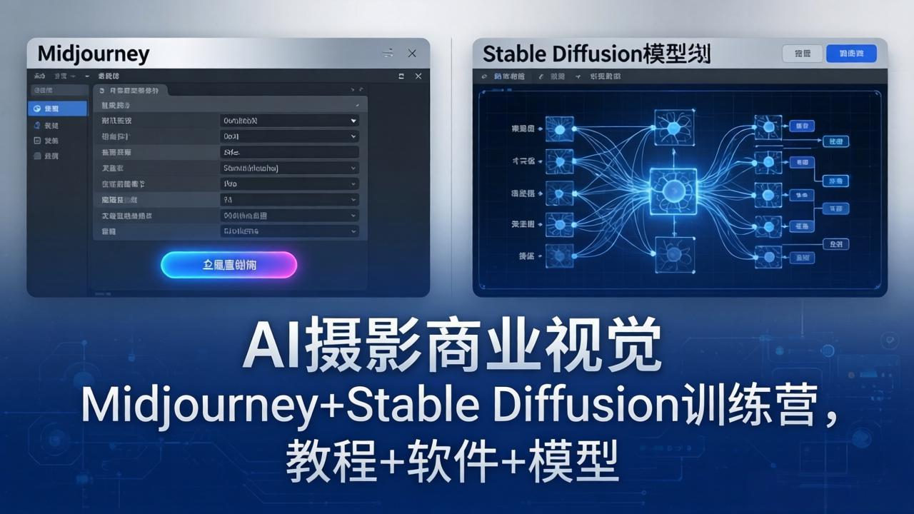 （18271期）AI摄影商业视觉Midjourney+Stable Diffusion训练营，教程+软件+模型-知享资源网
