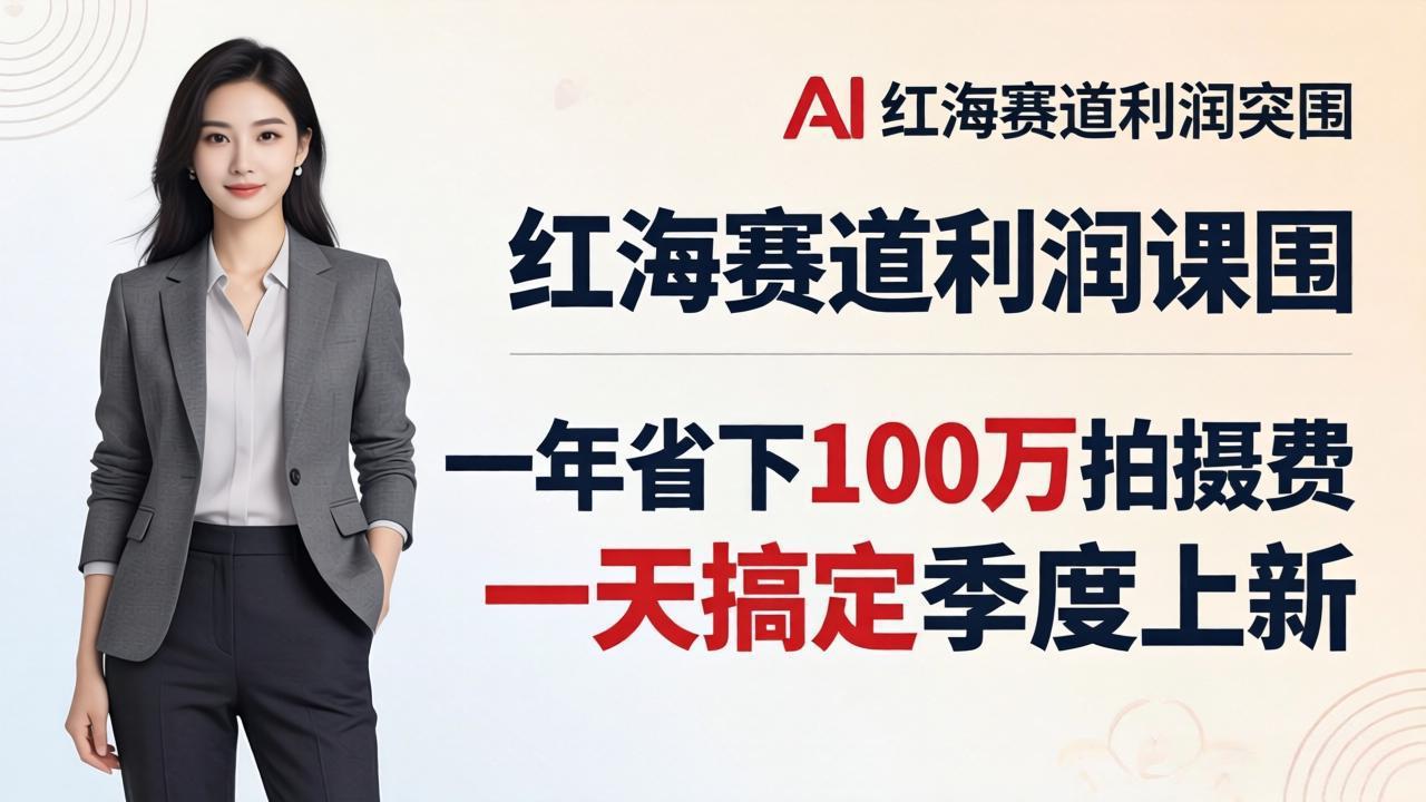 （17884期）服装老板AI模特图课：一年省下100万拍摄费，一天搞定季度上新，红海赛道利润突围-知享资源网