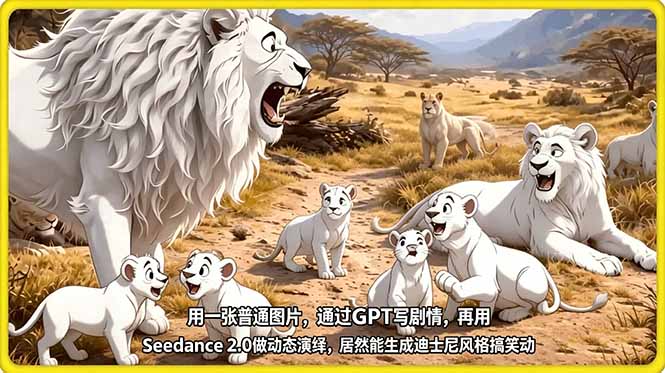 （18137期）用一张普通图片，通过GPT写剧情，再用Seedance 2.0做动态演绎，居然能生成迪士尼风格搞笑动画-知享资源网
