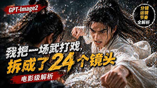 （18212期）用GPT-Image2，把一段武打对决拆成24个连续镜头，从人物建立、动作衔接、运镜节奏，到情绪爆发-知享资源网