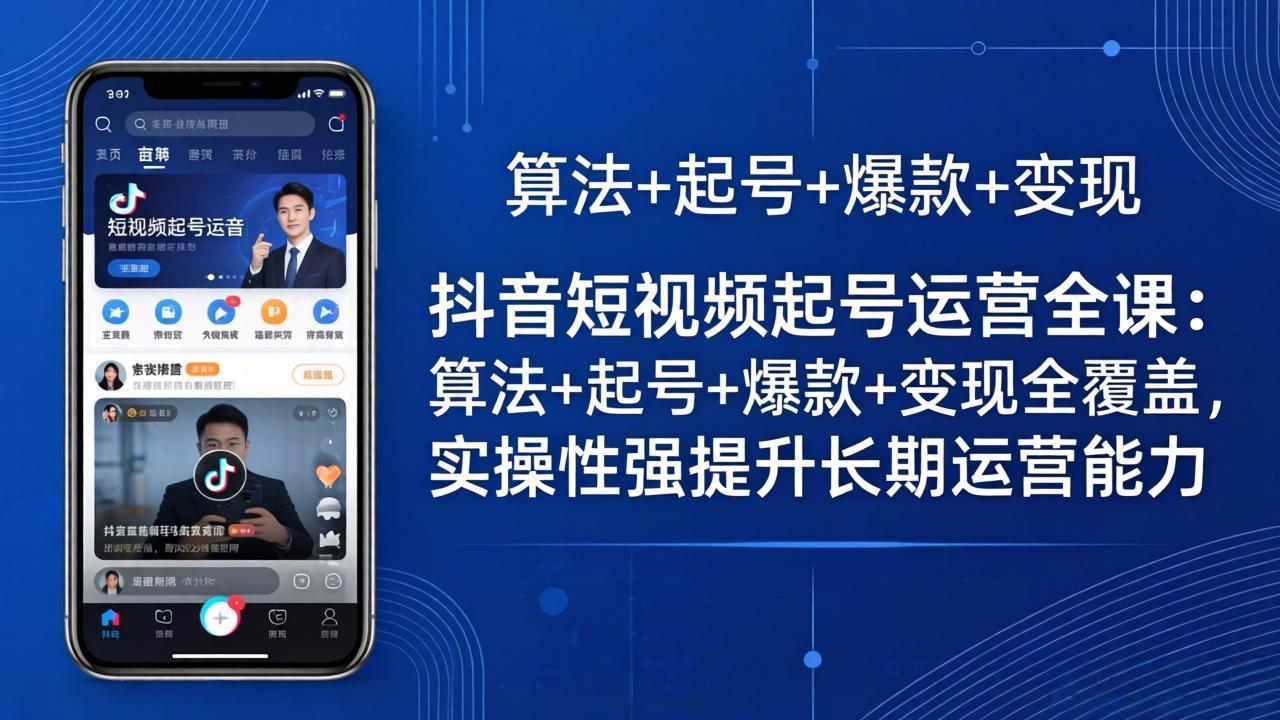 （18071期）抖音短视频起号运营全课：算法+起号+爆款+变现全覆盖，实操性强提升长期运营能力-知享资源网