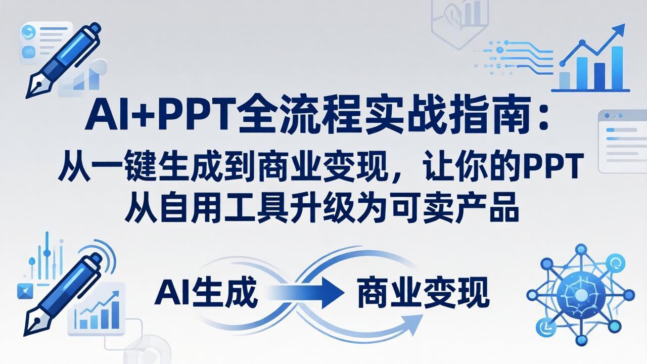 （18142期）AI+PPT全流程实战指南-更新4月21：从一键生成到商业变现，让你的PPT从自用工具升级为可卖产品-知享资源网