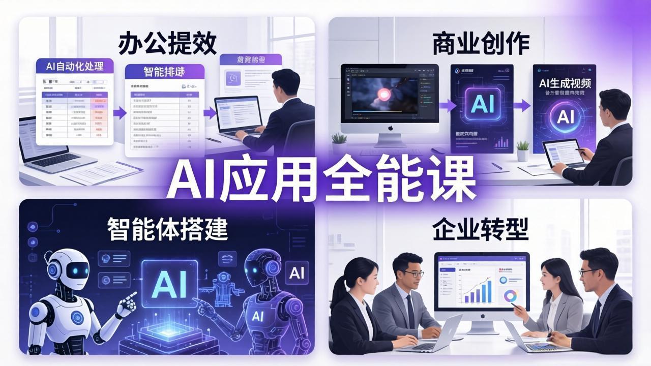 （18042期）AIGC 应用师全能课-更新：办公提效、商业创作、智能体搭建、企业转型，一站式学会AI应用-知享资源网