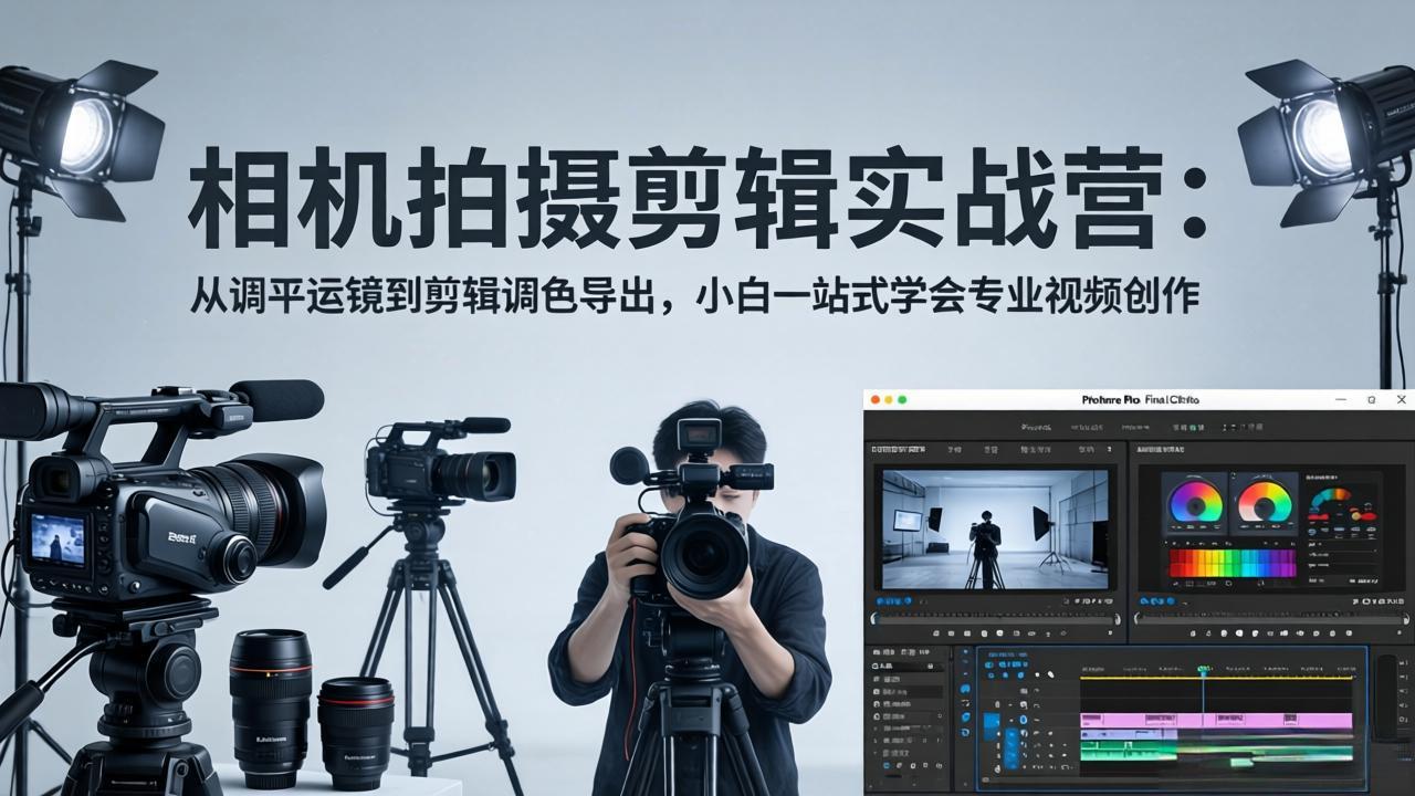 （18002期）相机拍摄剪辑实战营：从调平运镜到剪辑调色导出，小白一站式学会专业视频创作-知享资源网