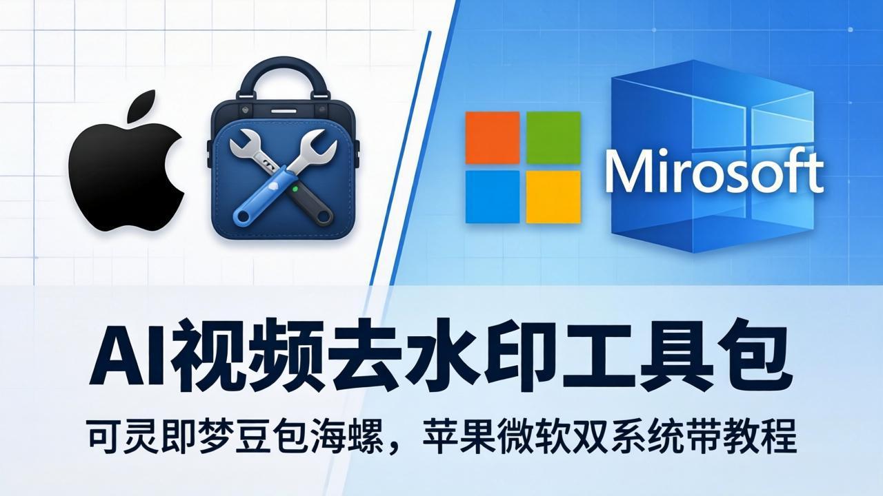 （18073期）AI视频去水印工具包：可灵即梦豆包海螺，苹果微软双系统带教程-知享资源网