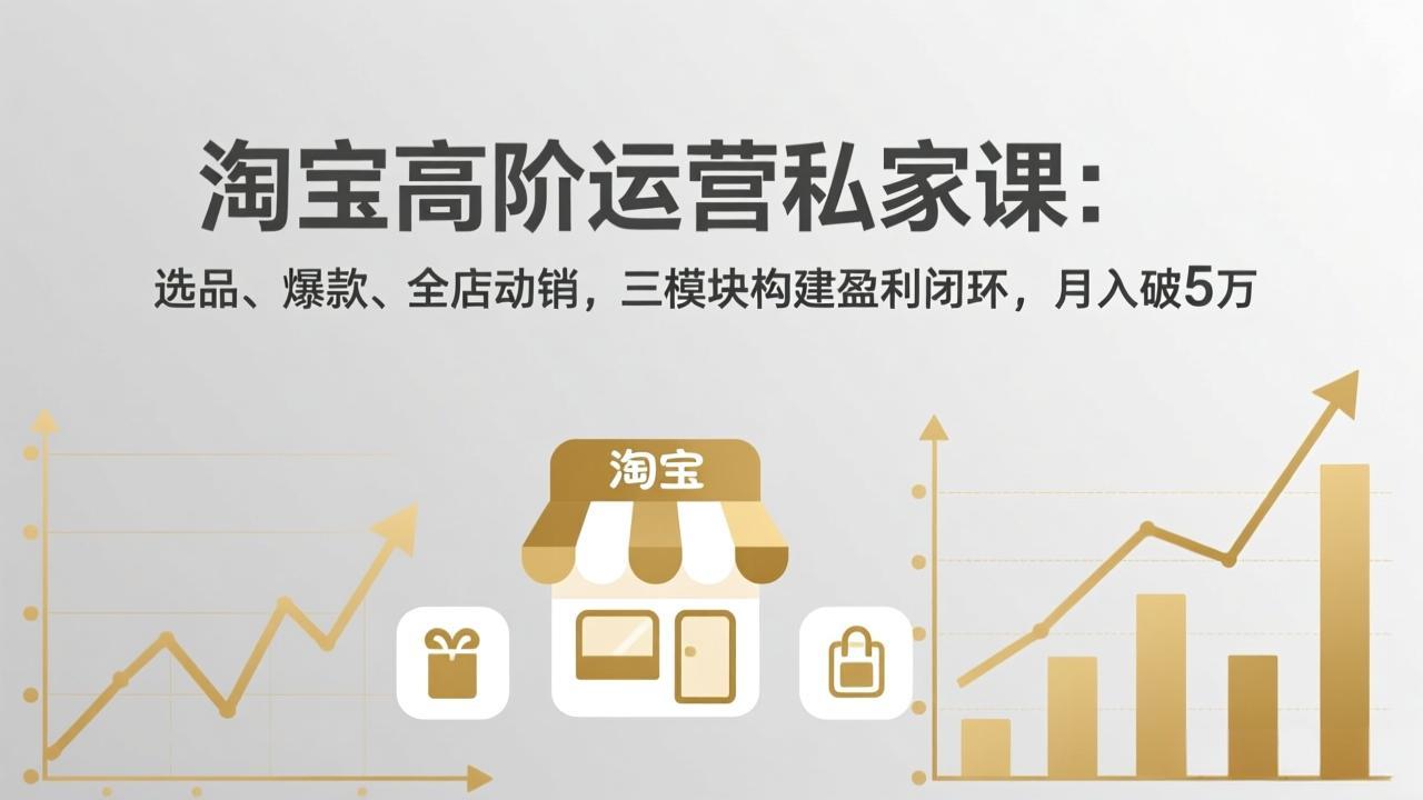 （18095期）淘宝高阶运营私家课（更新26年4月18）：选品、爆款、全店动销，三模块构建盈利闭环，月入破5万-知享资源网