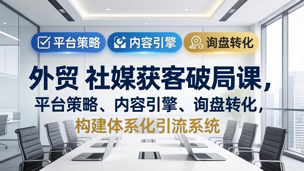 （17901期）外贸 社媒获客破局课，平台策略、内容引擎、询盘转化，构建体系化引流系统（更新26年3月）-知享资源网