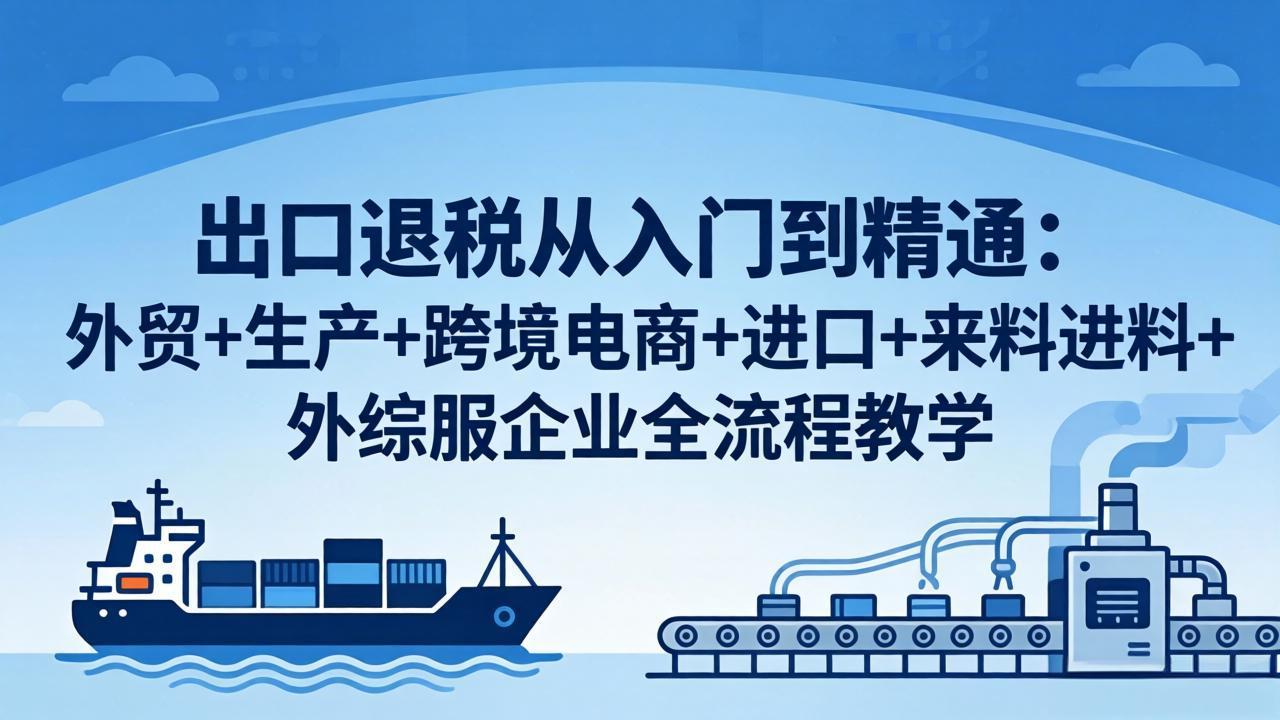 （18065期）出口退税从入门到精通：外贸+生产+跨境电商+进口+来料进料+外综服企业全流程教学-知享资源网