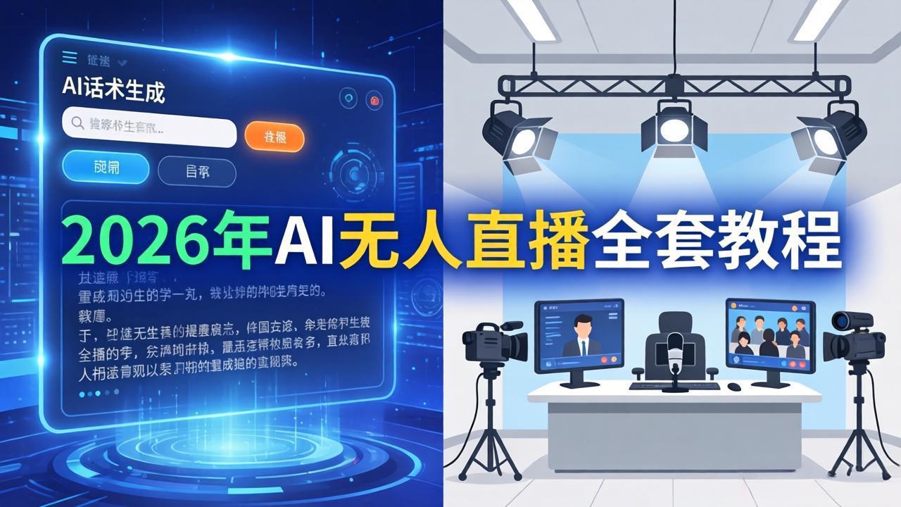 （17953期）2026年AI无人直播全套教程：OBS安装+软件配置+直播间搭建+话术生成+一键开播实操-知享资源网