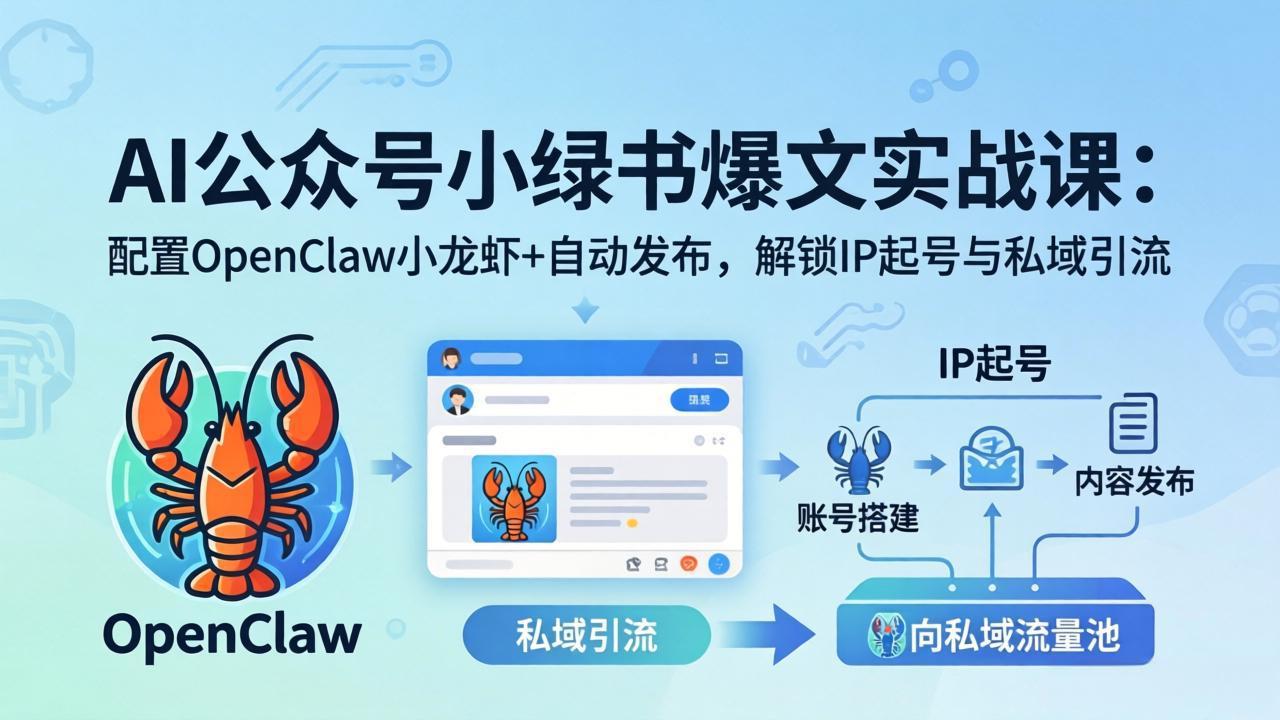 （18132期）AI公众号小绿书变现实战课：小绿书爆文写作+OpenClaw自动发布，解锁IP起号与私域引流-知享资源网