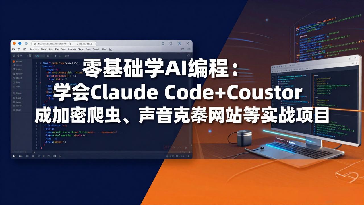 （17941期）零基础学AI编程：学会Claude Code+Cursor完成加密爬虫、声音克隆网站等实战项目-知享资源网