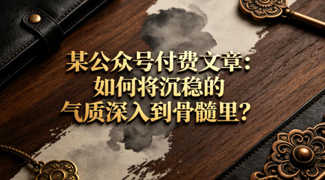 某公众号付费文章：如何将沉稳的气质深入到骨髓里？-知享资源网