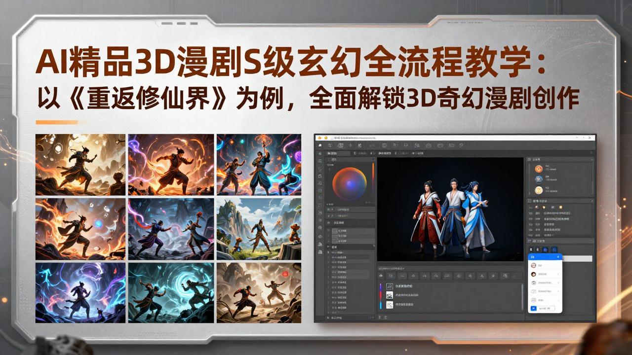 （17882期）AI精品3D漫剧S级玄幻全流程教学：以《重返修仙界》为例，全面解锁3D奇幻漫剧创作-知享资源网