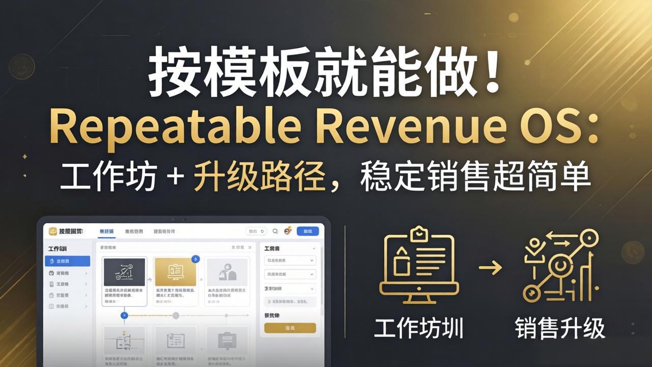 （18085期）按模板就能做！Repeatable Revenue OS：工作坊 + 升级路径，稳定销售超简单-知享资源网