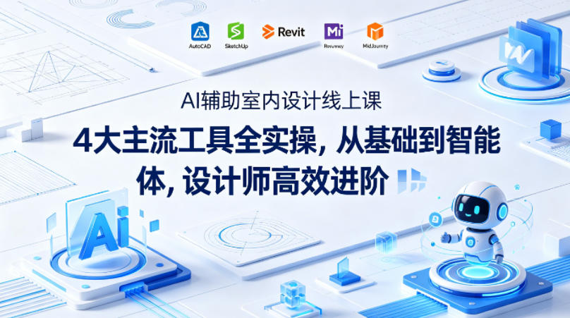 AI辅助室内设计线上课｜4大主流工具全实操，从基础到智能体，设计师高效进阶-知享资源网