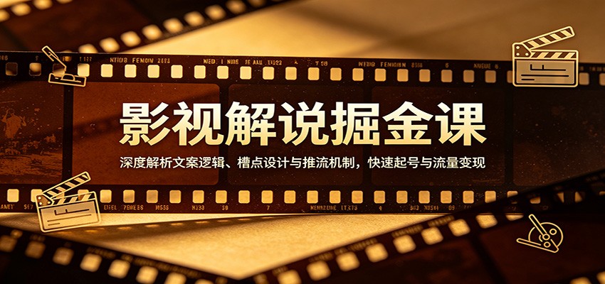影视解说掘金课：深度解析文案逻辑、槽点设计与推流机制，快速起号与流量变现-知享资源网