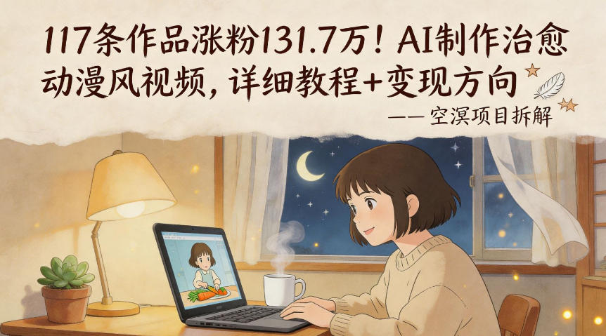 117条作品涨粉131.7W！AI制作治愈动漫风视频，详细教程+变现方向-知享资源网