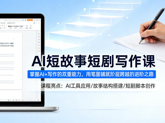 AI短故事短剧写作课，掌握AI+写作的双重能力，用笔墨铺就阶层跨越的进阶之路-知享资源网