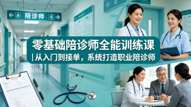 零基础陪诊师全能训练课｜从入门到接单，系统打造职业陪诊师-知享资源网