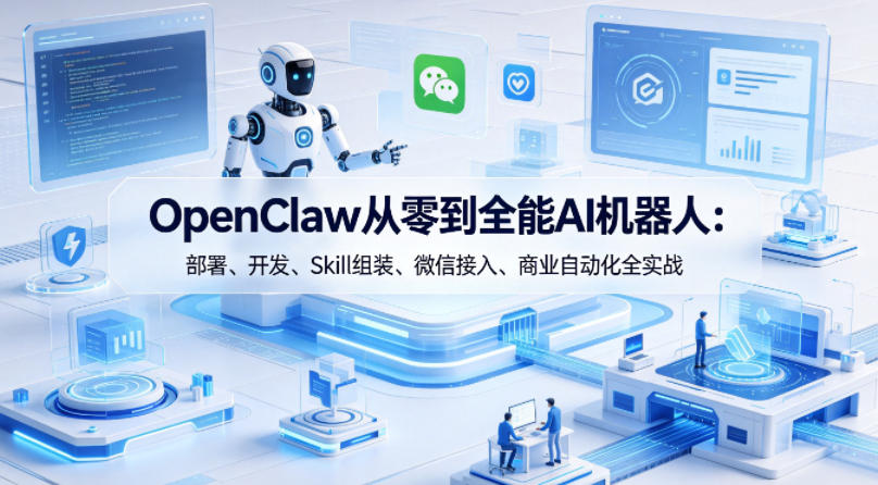 OpenClaw从零到全能AI机器人：部署、开发、Skill组装、微信接入、商业自动化全实战-知享资源网