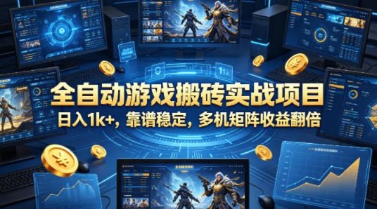 全自动游戏搬砖实战项目，日入1k+，靠谱稳定，多机矩阵收益翻倍【揭秘】-知享资源网