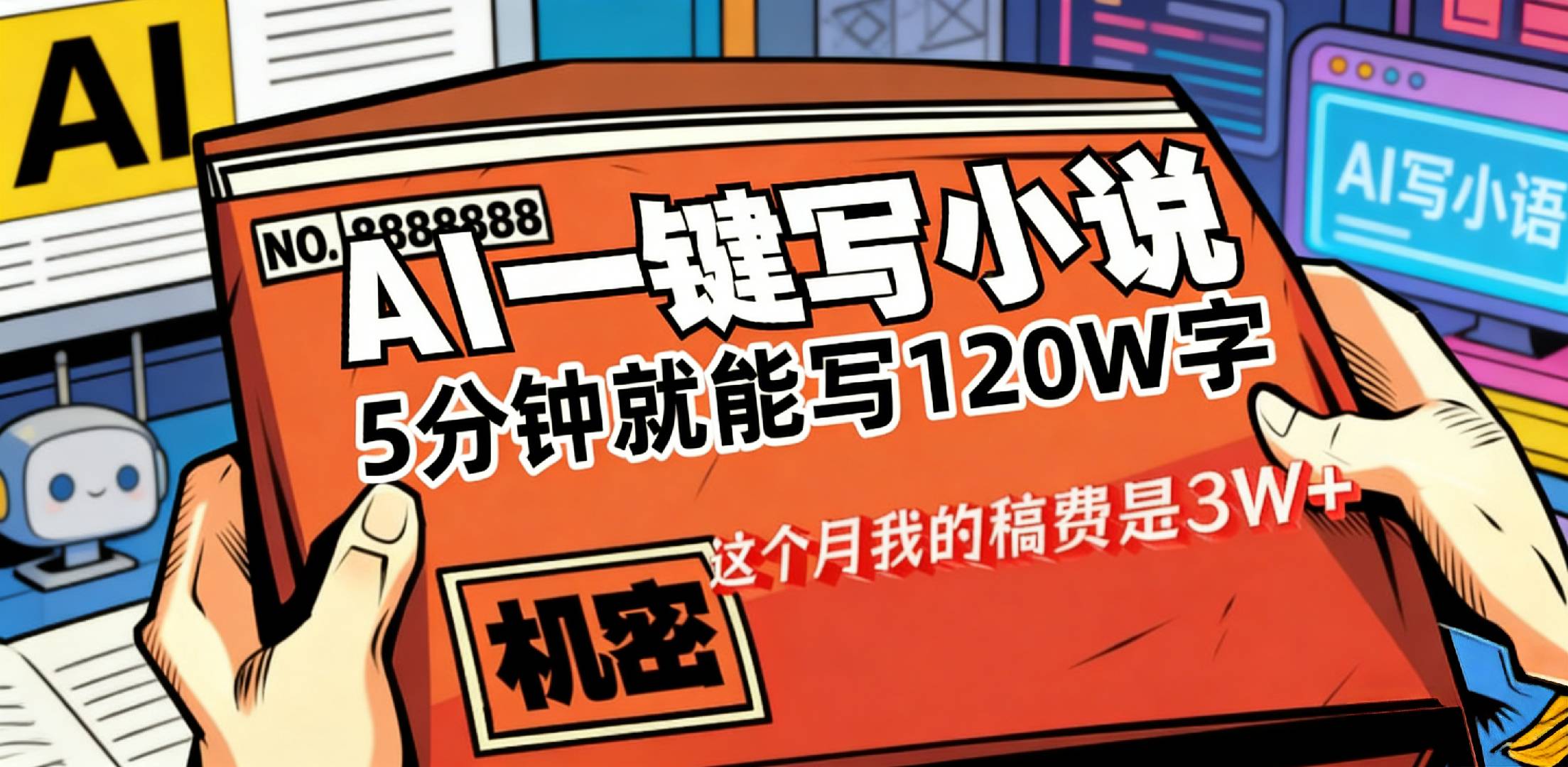 这个月我的稿费又是3W+，用AI写小说真的是太牛了，5分钟就能120W字-知享资源网