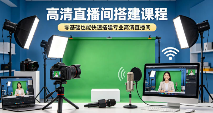 高清直播间搭建课程，零基础也能快速搭建专业高清直播间-知享资源网