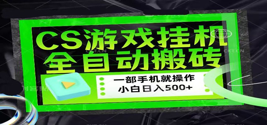 CSGO游戏挂机捡漏搬砖，超稳定的项目，带领1000+小白实现日入500+-知享资源网