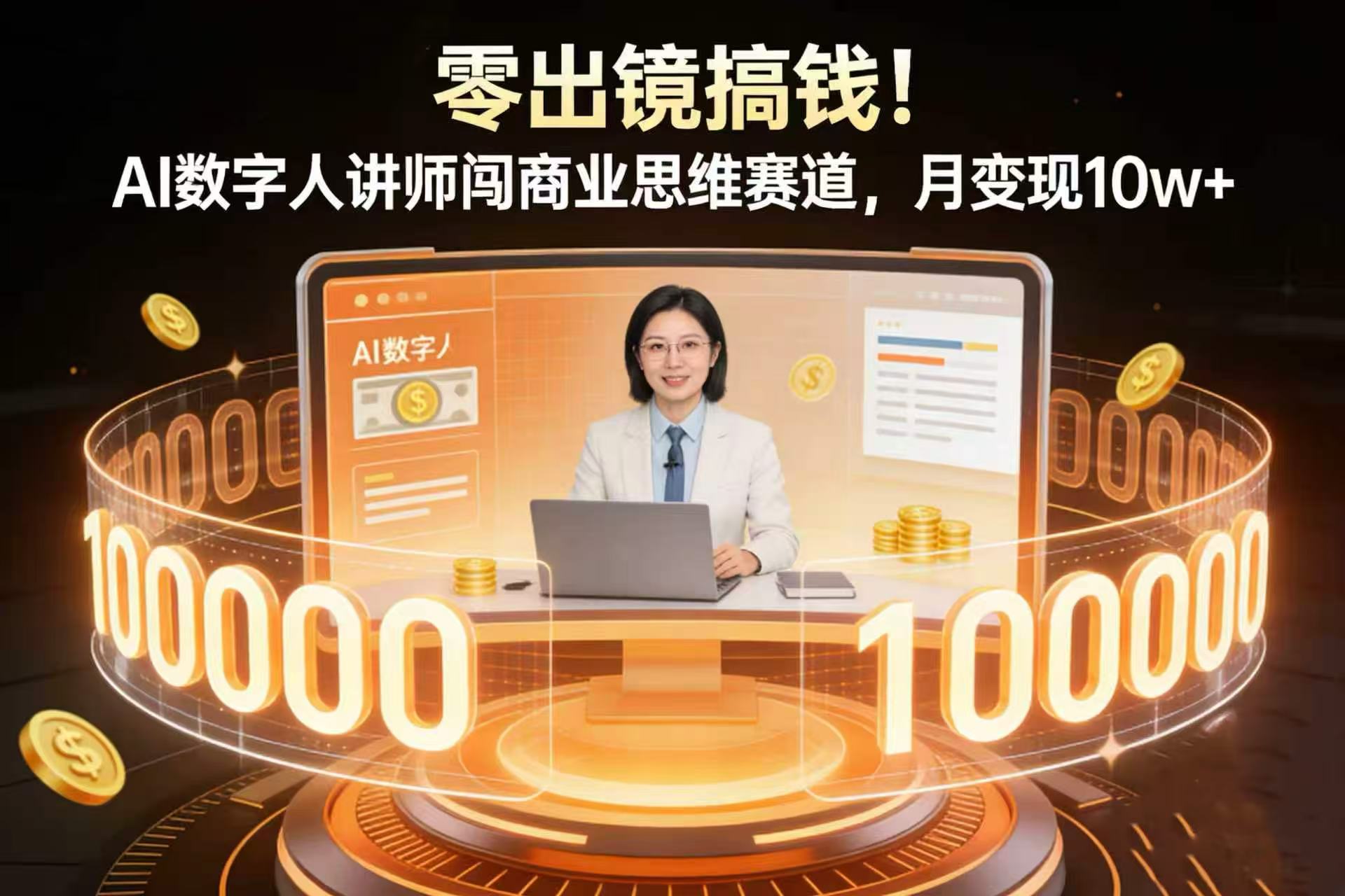 零出镜搞钱！AI 数字人讲师闯商业思维赛道，月变现 10w+-知享资源网