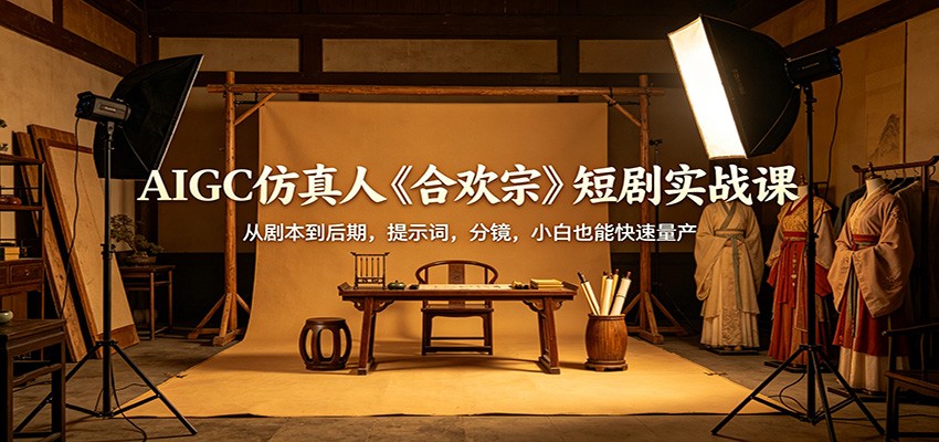 AIGC仿真人《合欢宗》短剧实战课：从剧本到后期，提示词，分镜，小白也能快速量产-知享资源网