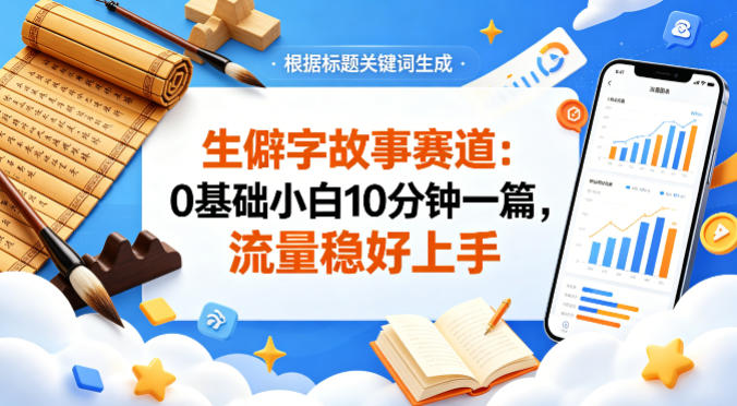 公众号流量主——生僻字故事赛道，流量稳，好上手，0基础小白也能10分钟一篇-知享资源网