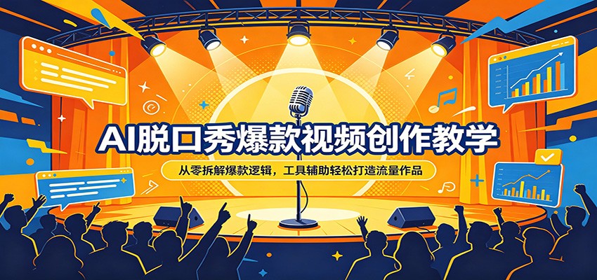 AI脱口秀爆款视频创作教学：从零拆解爆款逻辑，工具辅助轻松打造流量作品-知享资源网