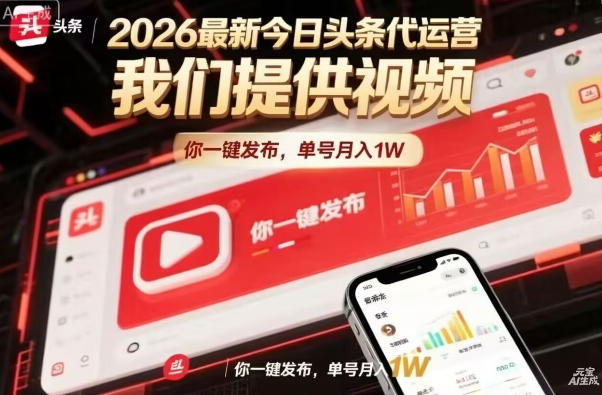 今日头条躺賺模式，你9我1，操作简单，一键发布，单机日入数百，长期合作【揭秘】-知享资源网