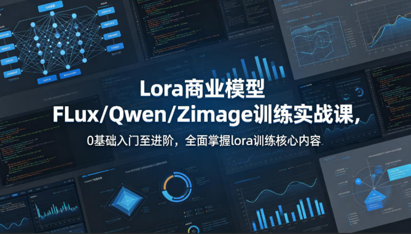 系统性学习Lora商业模型FLux／Qwen／Zimage训练实战课，0基础入门至进阶，全面掌握lora训练核心内容-知享资源网
