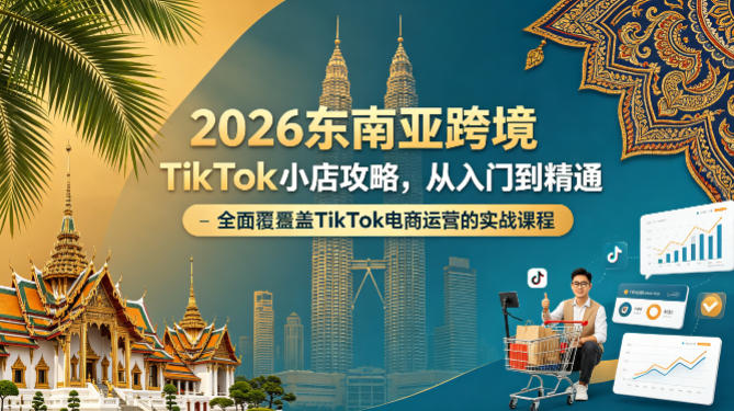 2026东南亚跨境TikTok小店攻略，从入门到精通、全面覆盖TikTok电商运营的实战课程（更新4月）-知享资源网