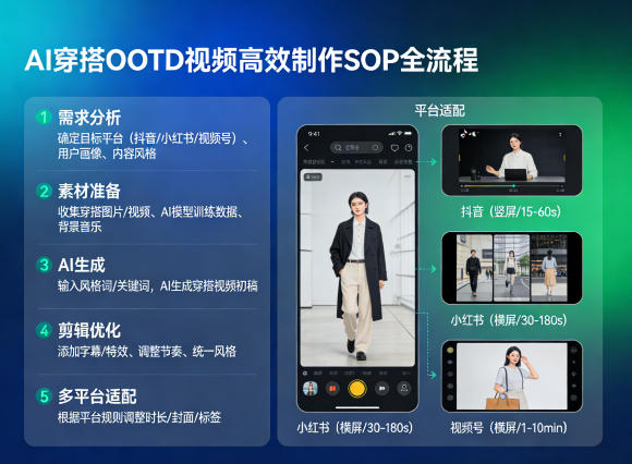 AI穿搭OOTD视频高效制作SOP全流程，适配抖音小红书视频号全平台-知享资源网