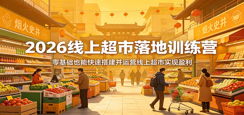 2026线上超市落地训练营，零基础也能快速搭建并运营线上超市实现盈利-知享资源网