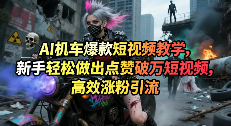 AI机车爆款短视频教学，新手轻松做出点赞破万短视频，高效涨粉引流-知享资源网