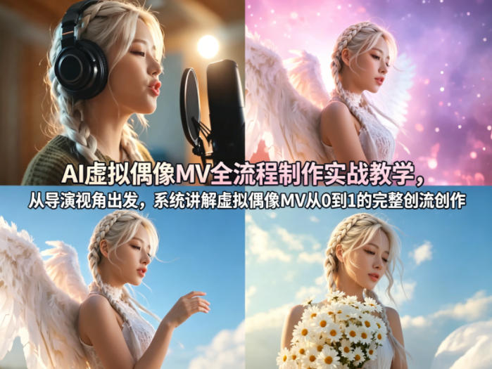 AI虚拟偶像MV全流程制作实战教学，从导演视角出发，系统讲解虚拟偶像MV从0到1的完整创作流程-知享资源网
