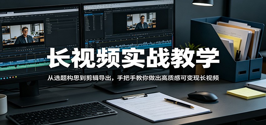 长视频实战教学，从选题构思到剪辑导出，手把手教你做出高质感可变现长视频-知享资源网