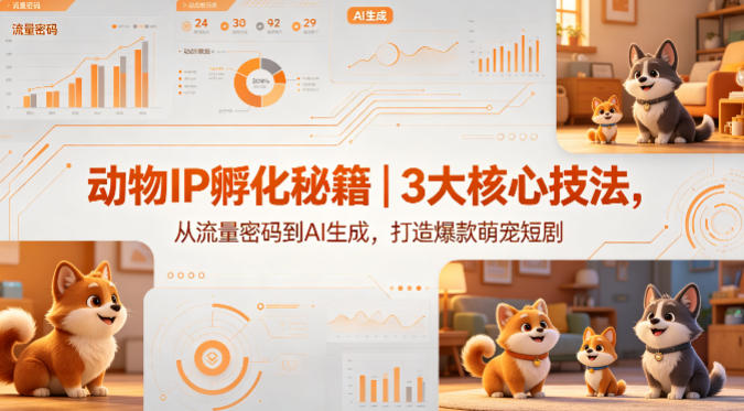动物IP孵化秘籍｜3大核心技法，从流量密码到AI生成，打造爆款萌宠短剧-知享资源网