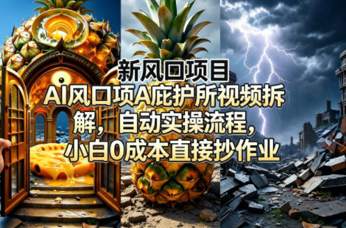 新风口项目AI庇护所视频拆解，自动实操流程，小白0成本直接抄作业-知享资源网