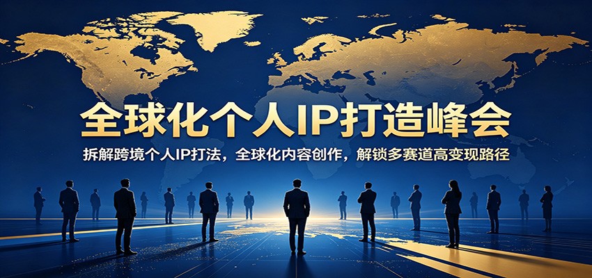 全球化个人IP打造峰会：拆解跨境个人IP打法，全球化内容创作，解锁多赛道高变现路径-知享资源网