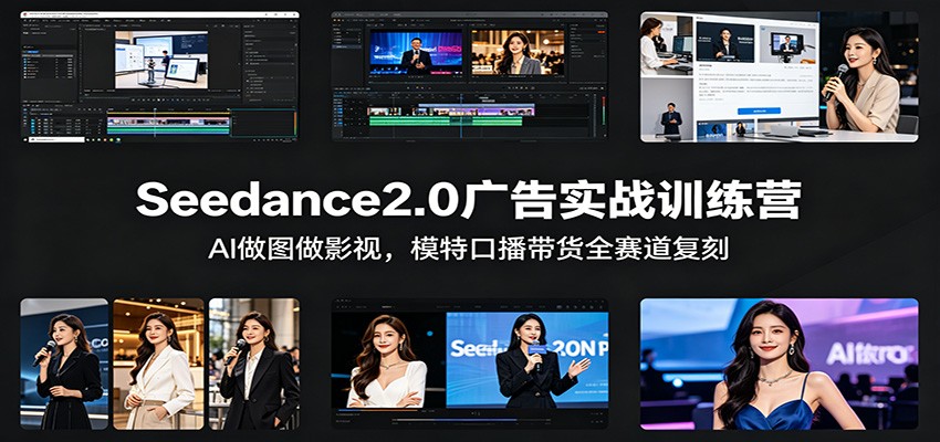Seedance2.0广告实战训练营：AI做图做影视，模特口播带货全赛道复刻-知享资源网