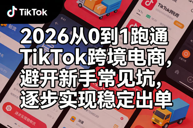2026从0到1跑通TikTok跨境电商，避开新手常见坑，逐步实现稳定出单-知享资源网